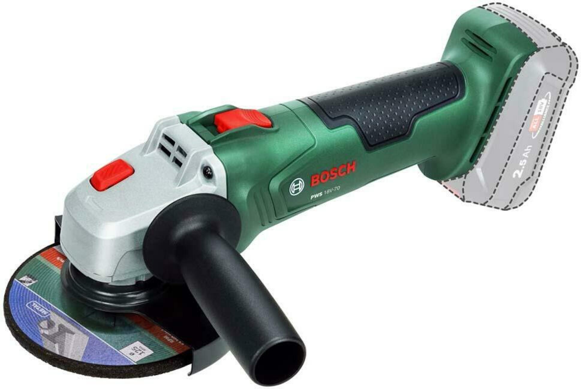 Batteridrevet vinkelsliper Bosch PWS 18V-70; 125 mm (uten batteri og lader)