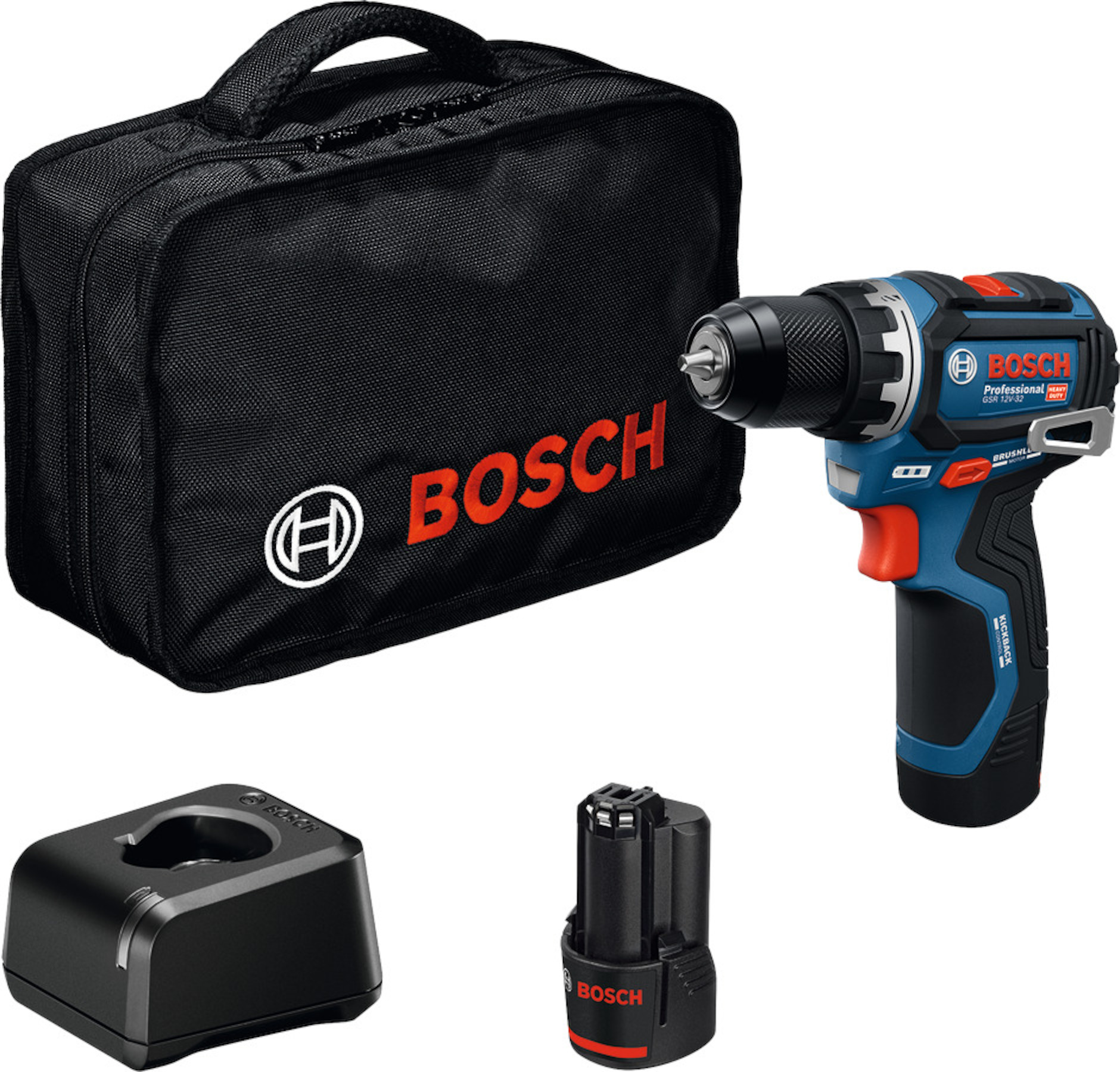 Skrutrekker/bor Bosch GSR 12V-32; 2x2,0 Ah