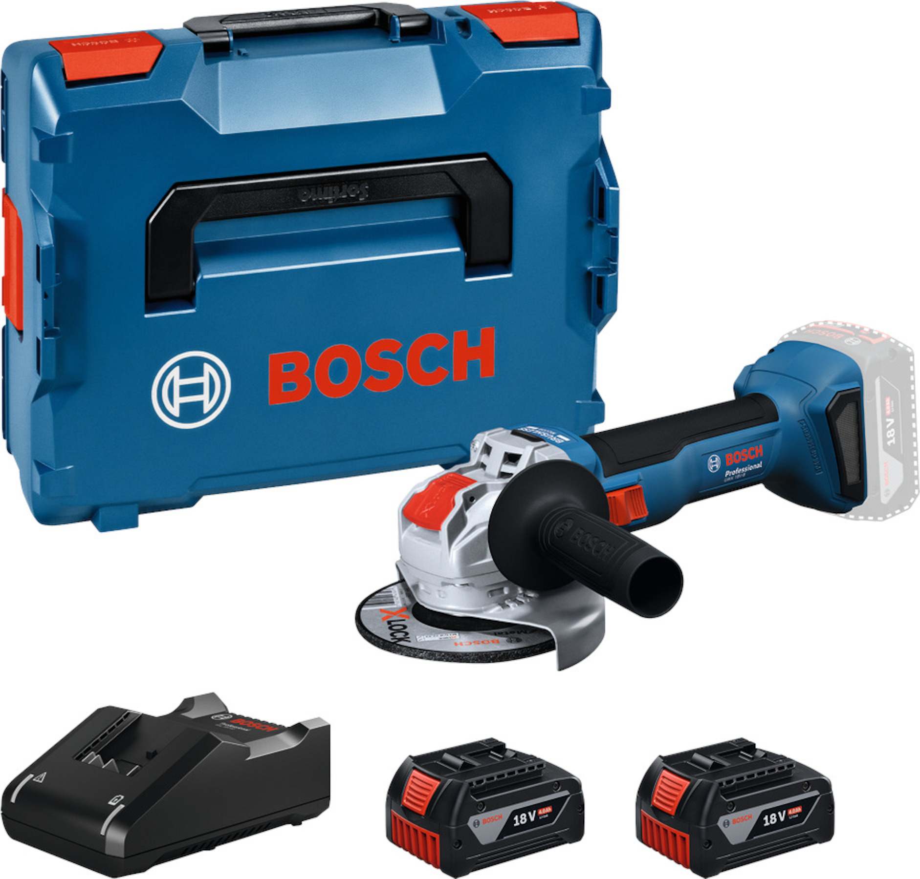 Vinkelsliper Bosch GWX 18V-8; 125 mm; 2x4,0 Ah