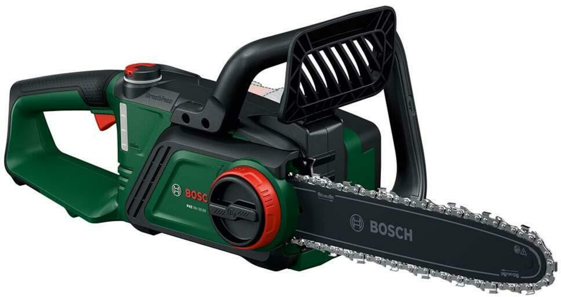 Motorsag Bosch PKE18V-30-28; 18 V; 30 cm juosta (uten batteri og lader)