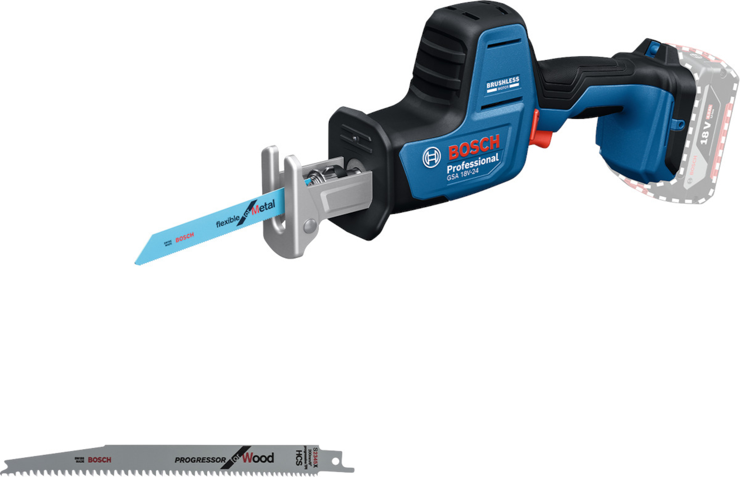 Batteridrevet tigersag Bosch GSA 18V-24; 18 V (uten batteri og lader)