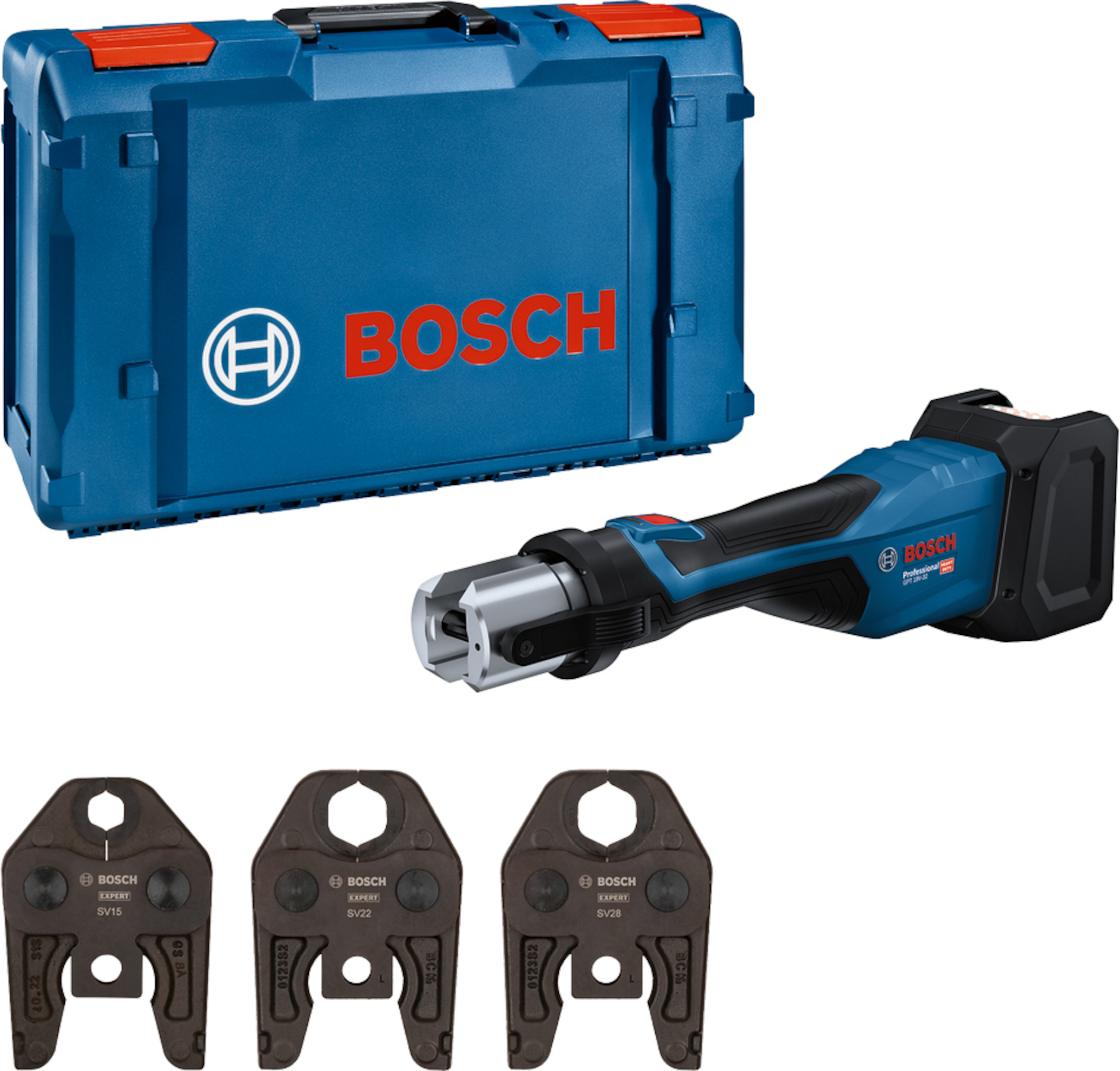 Batteridrevet rørpressverktøy Bosch GPT 18V-32; 18 V (uten batteri og lader)