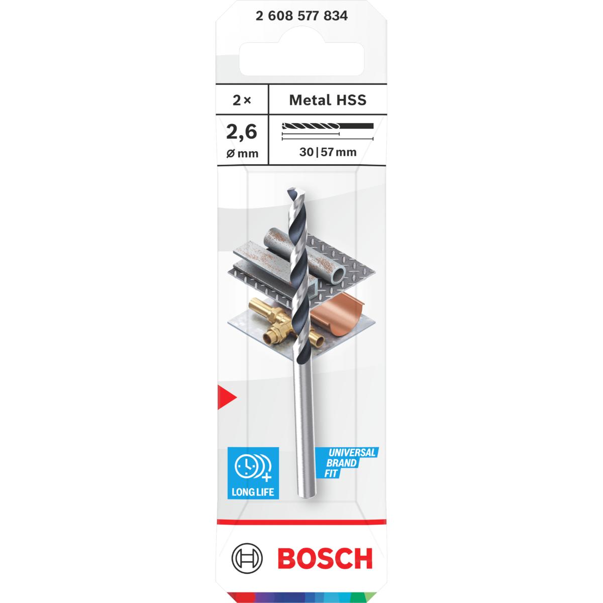 Bor for metall Bosch PointTeQ; HSS; 2,6 mm; 2 stk