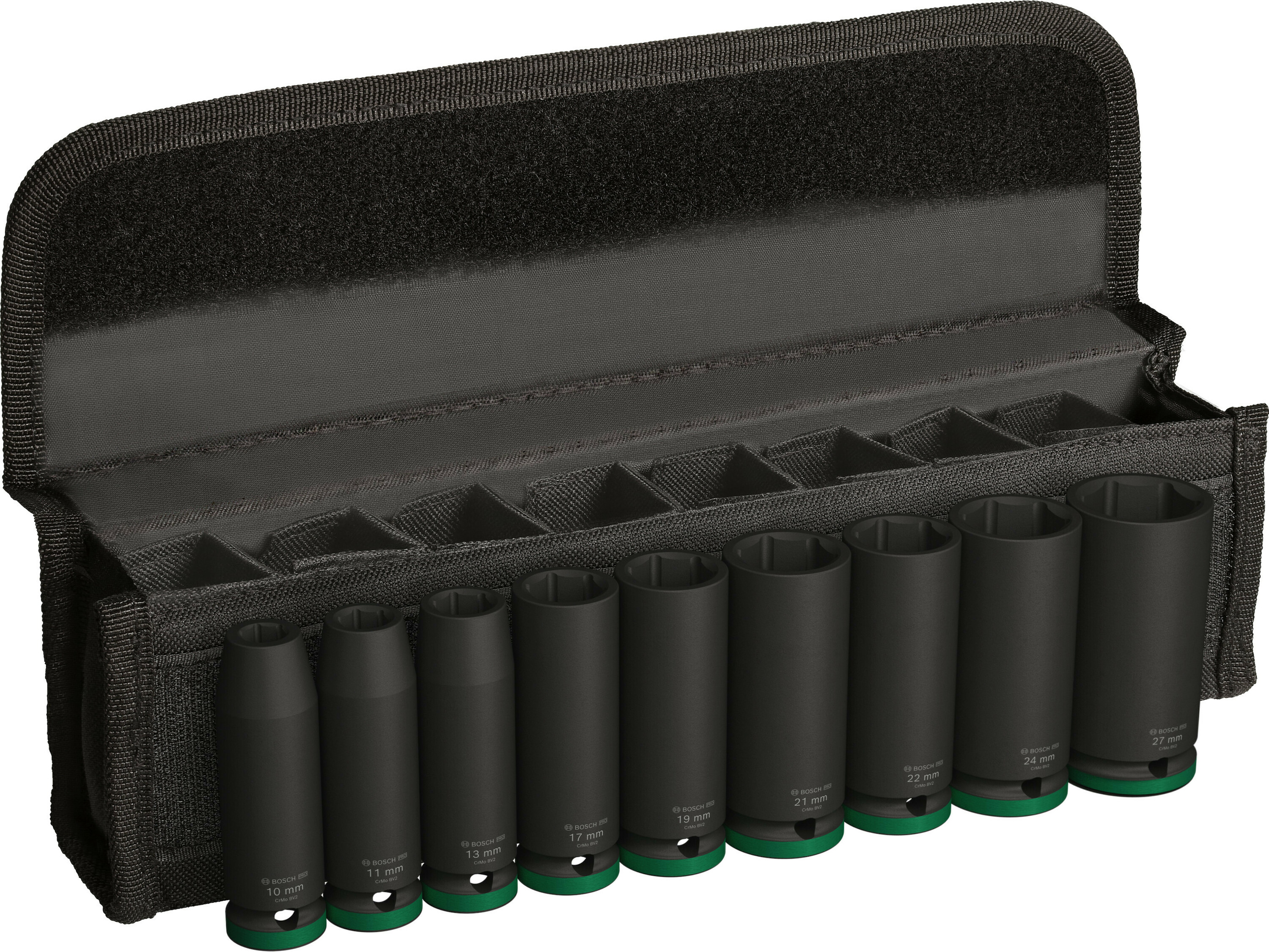 Slagpipersett Bosch PRO IMPACT; 1/2''; 10-27 mm; 77 mm; 9 stk