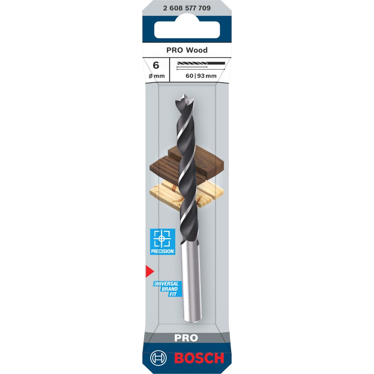Bor for tre Bosch PRO; Wood wood drill; HSS; 6x57x93xmm