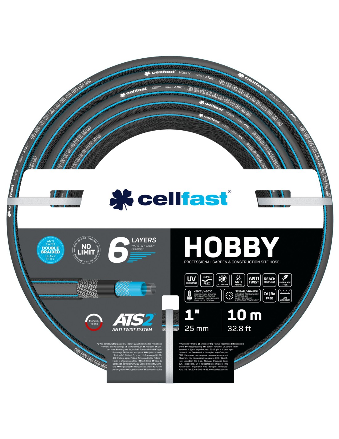 Vannslange Cellfast HOBBY ATS2™; 1''; 10 m