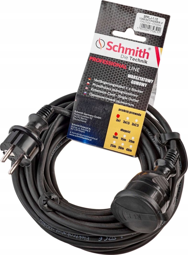 Forlengelsesledning Schmith SPPLJ-2-15; 3x1,5 mm; 15 m