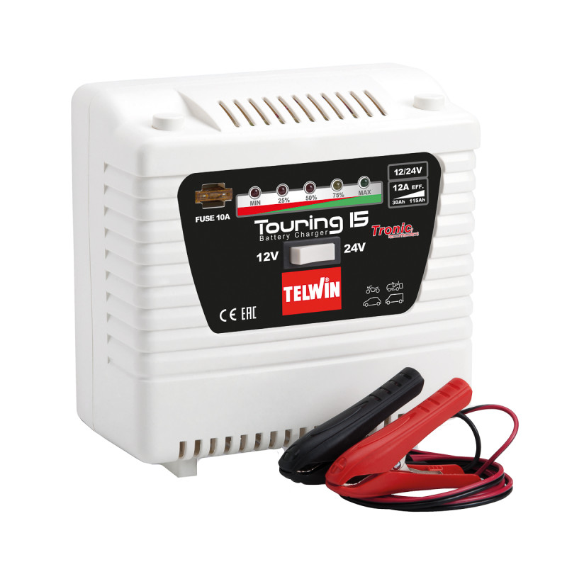Batterilader til biler Telwin Touring 15; 12-24 V