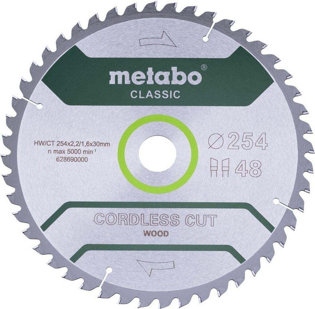 Sagblad for tre Metabo 628690000; 254x30 mm; Z45; 5°