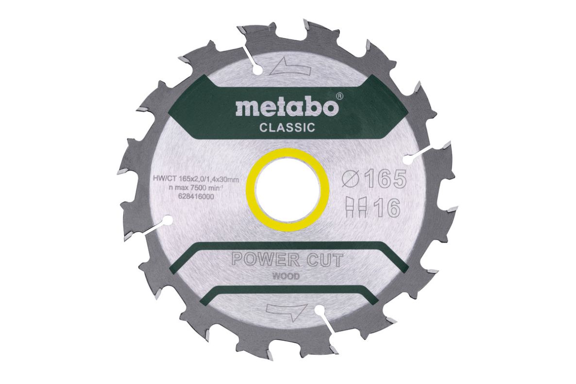 Sagblad for tre Metabo 628416000; 165x30 mm; Z16; 5°