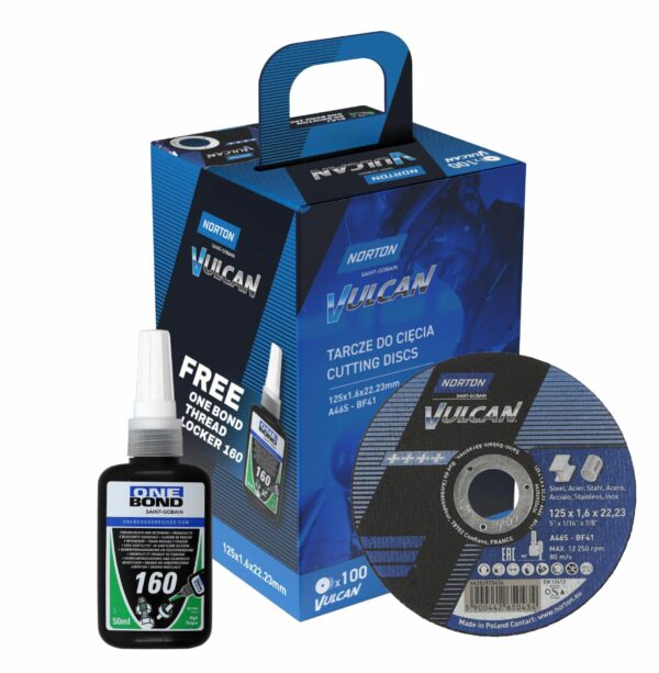 Abrasiv kappeskive Norton VULCAN; 125x1,6 mm; 100 stk. + lim