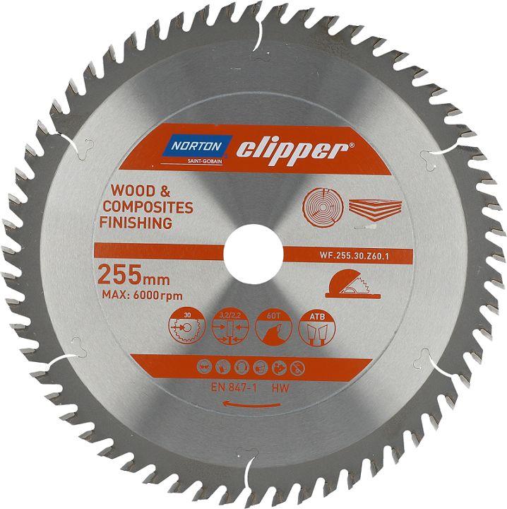 Sagblad for tre Norton Clipper 70184608110; 250x30 mm; Z60