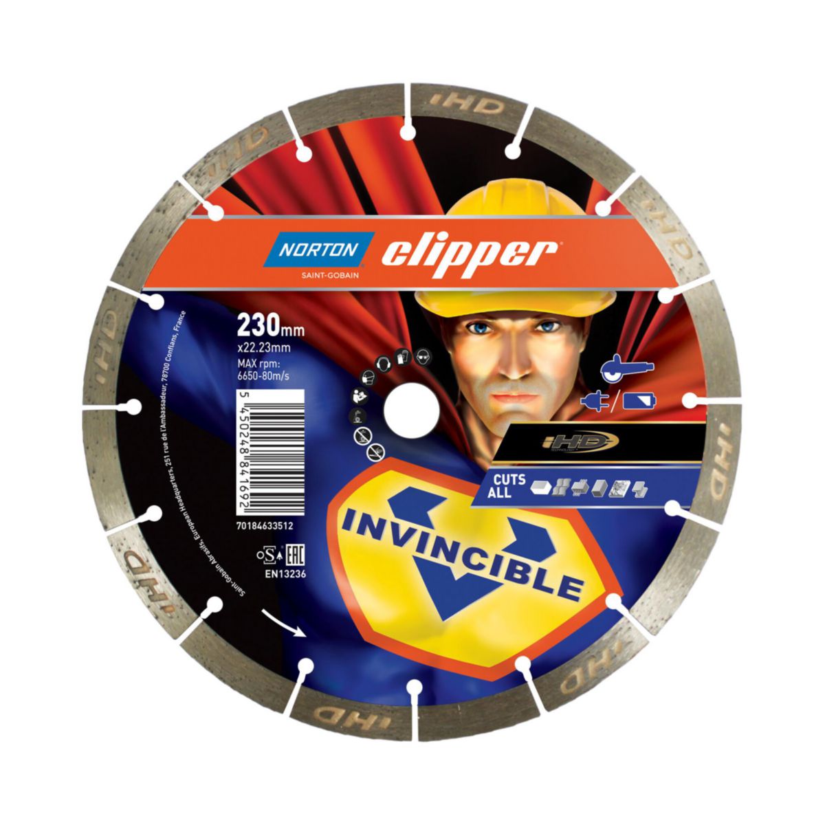 Diamantkappeskive Norton Clipper Invincible H12; 230x22,23 mm