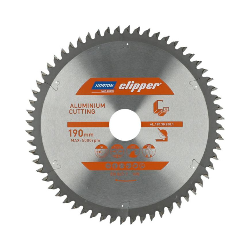 Sagblad for aluminium Norton 70184608135; 190x30 mm; Z60