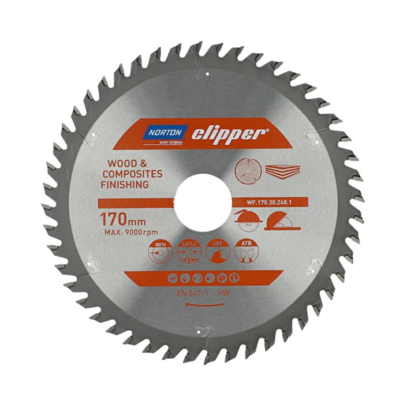Sagblad for tre Norton 70184608092; 170x30 mm; Z48
