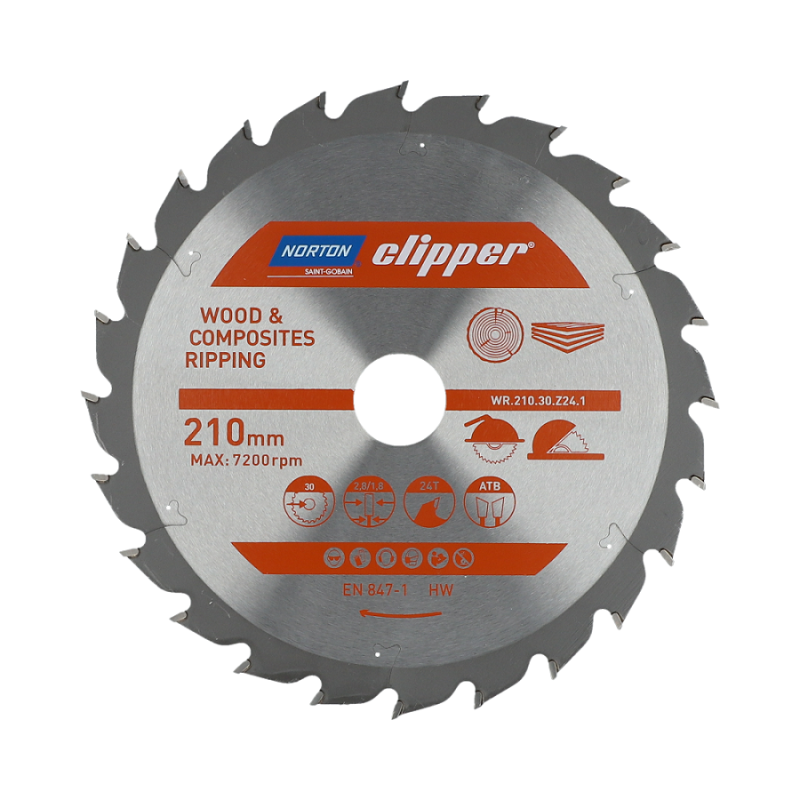 Sagblad for tre Norton 70184608054; 210x30 mm; Z24