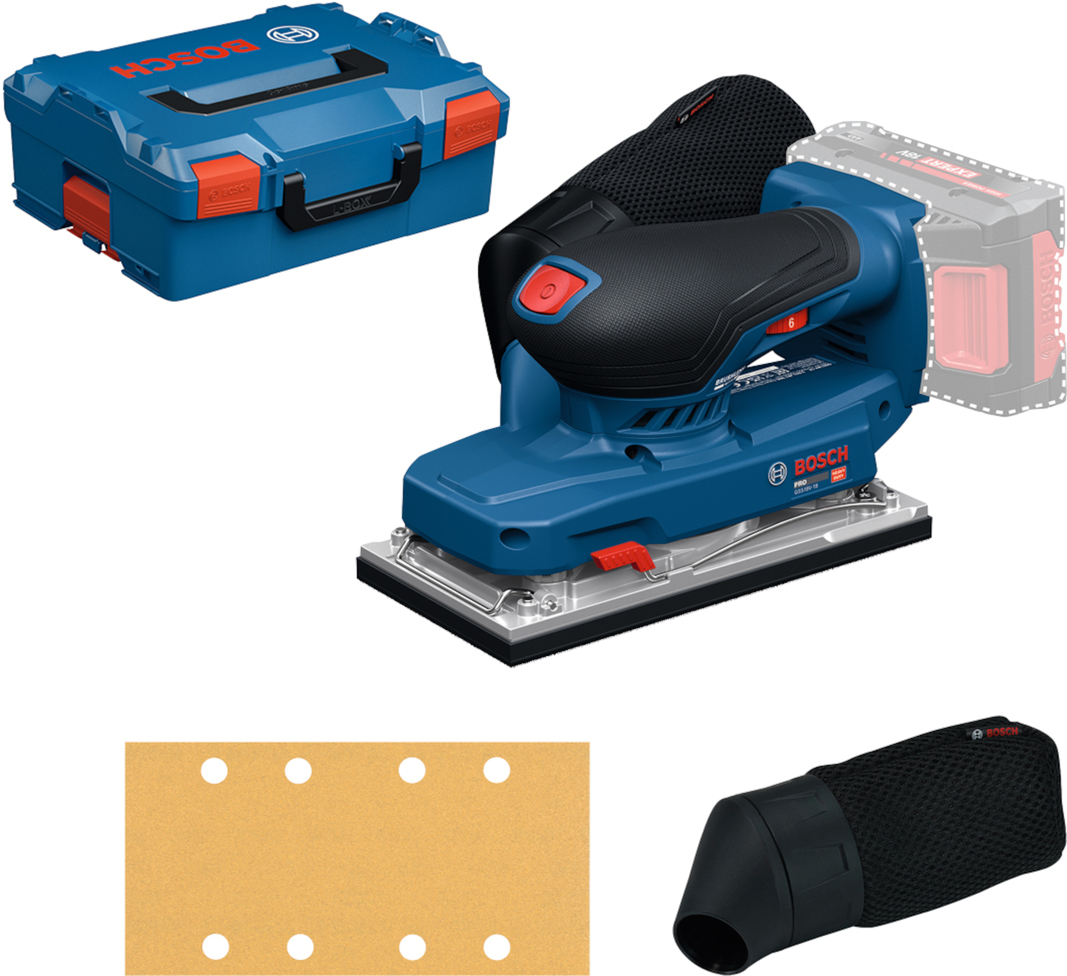 Eksentersliper Bosch PRO GSS18V-18; 18 V (uten batteri og lader)