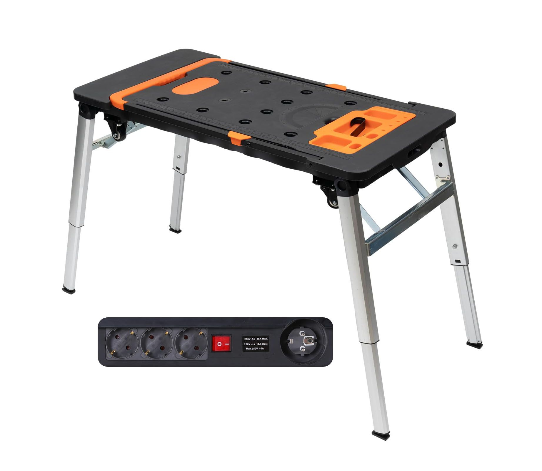 Mobilt sagbord og arbeidsbenk AWTools AW30581; 7in1; 550x1090 mm