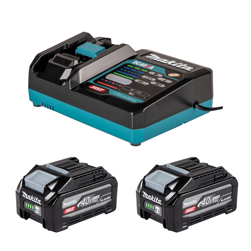 Batteri Makita XGT; 2 x 4,0 Ah; 2 stk + lader DC40RA