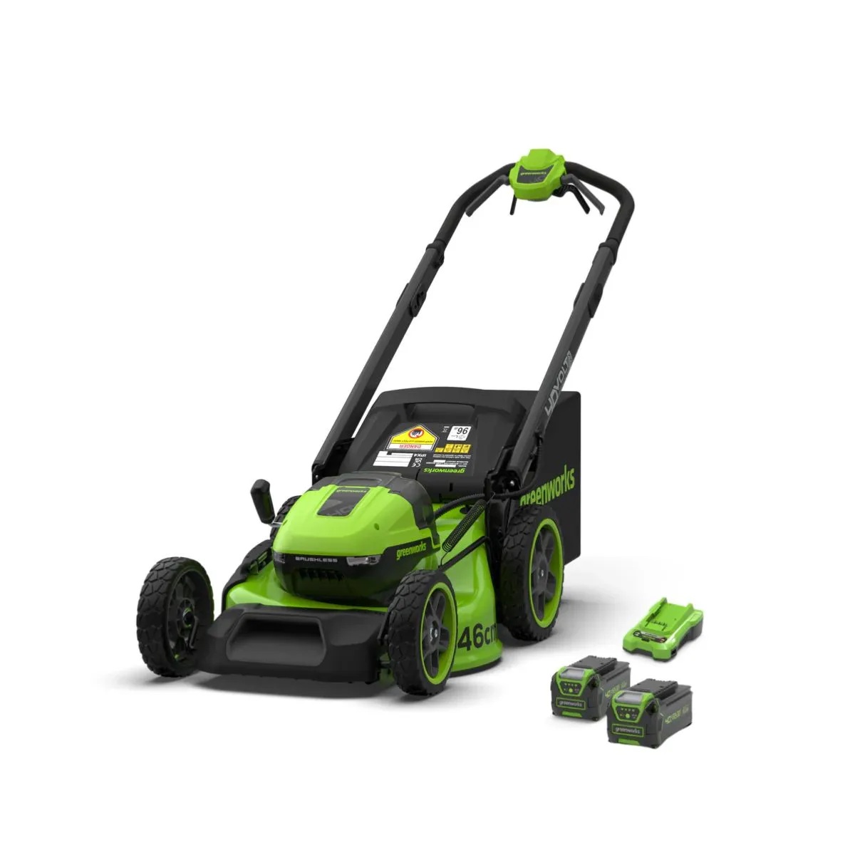 Gressklipper selvgående Greenworks LM4604SA28Ah; 40 V; 2x4,0 Ah batterier + 8,0 Ah batteri
