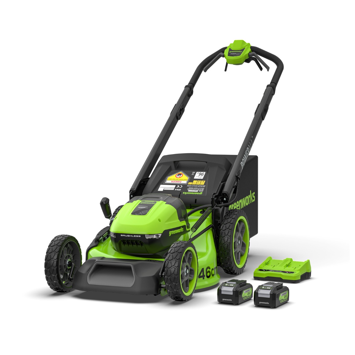 Gressklipper selvgående Greenworks MO48L424-018Ah; 48 V; 2x4,0 Ah batterier + 8,0 Ah batteri