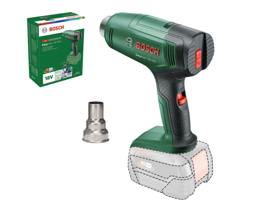 Varmluftspistol Bosch EasyHeat 18V-500; 18 V (uten batteri og lader)