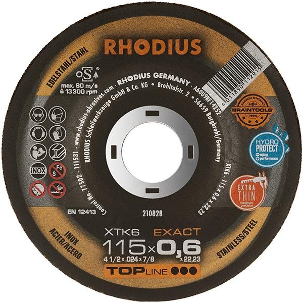 Abrasiv kappeskive Rhodius 210828; 115 mm; 0,6 mm