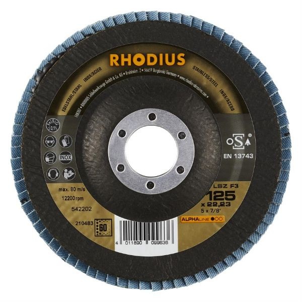 Lamellrondeller Rhodius 210483; 125 mm; K60