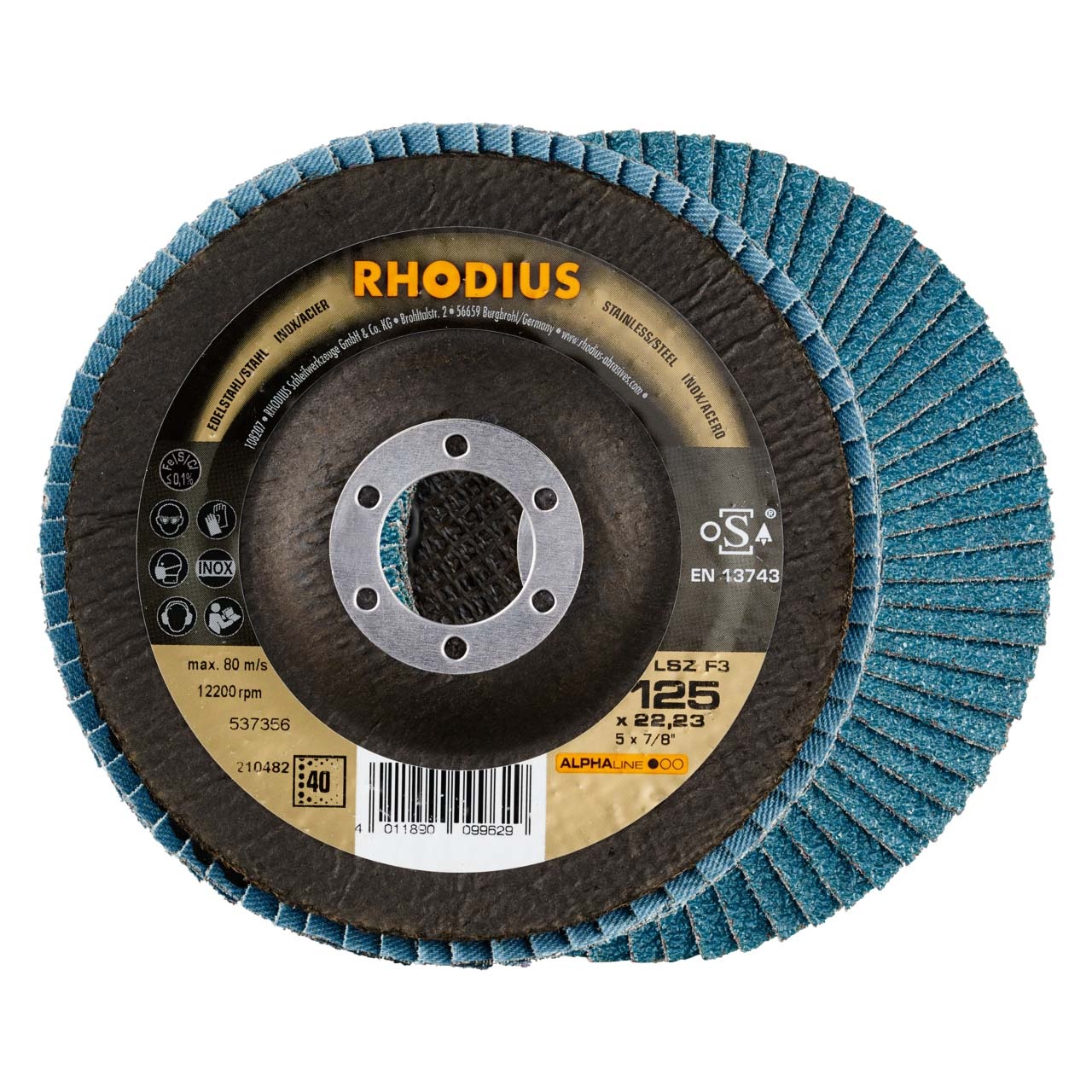 Lamellrondeller Rhodius 210481; 115 mm; 22,23 mm; K80