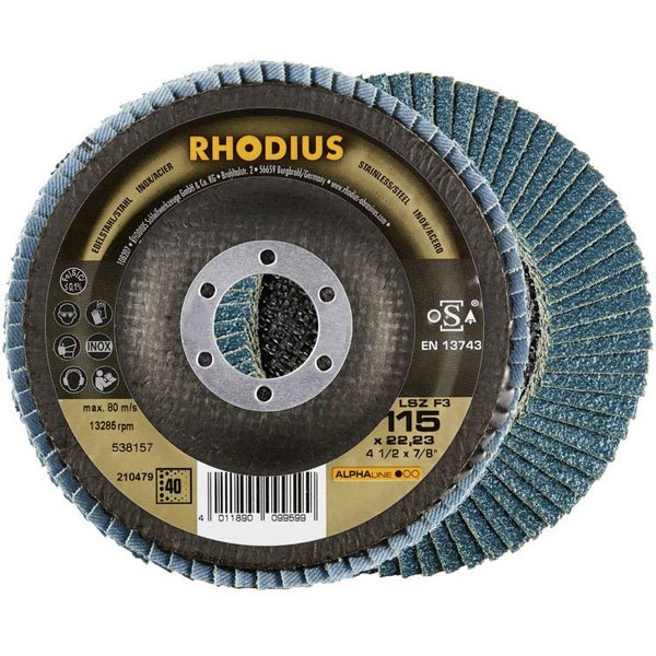 Lamellrondeller Rhodius 210479; 115 mm; 22,23 mm; K40