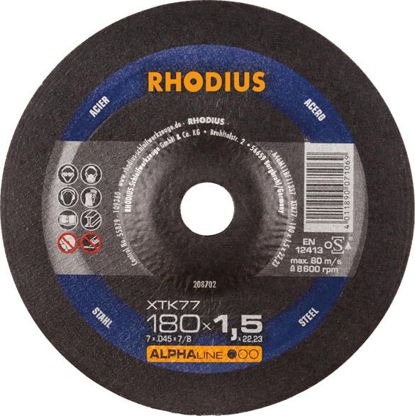 Abrasiv kappeskive Rhodius 208702; 180x1,5 mm