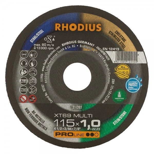 Abrasiv kappeskive Rhodius 211203; 125 mm; 1,0 mm