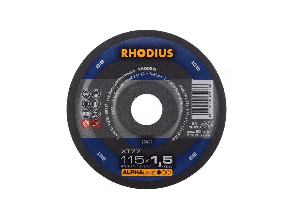 Abrasiv kappeskive Rhodius 208699; 115x1,5 mm