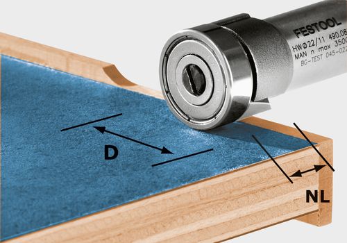 Kantfres Festool HW/KLS D22/8-OFK; 22 mm med kulelager