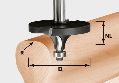 Profil avrundingsfres Festool 16/26/76 mm med kulelager