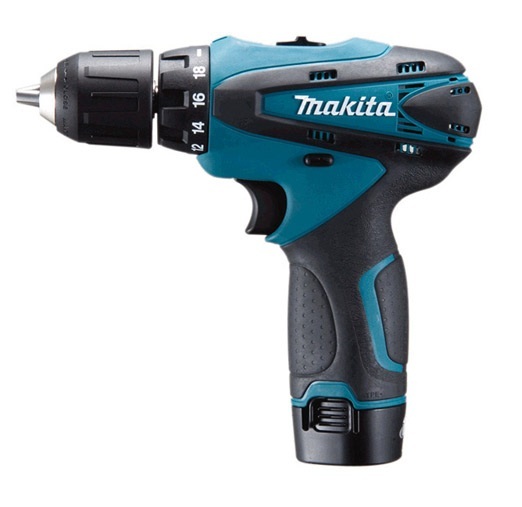 Skrutrekker/bor Makita DF330DWE; 10,8 V; 2x1,3 Ah batt.