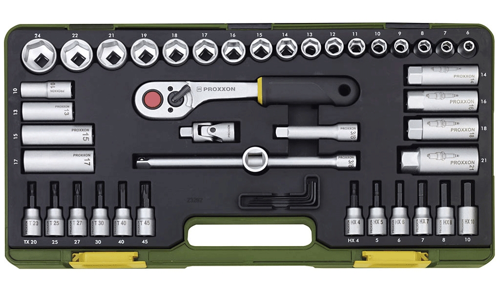 Hylsenøkkelsett Proxxon 3/8'' 44 stk.