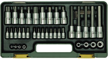 Hylsenøkkelsett Proxxon 1/4'' TX og HX 42 deler