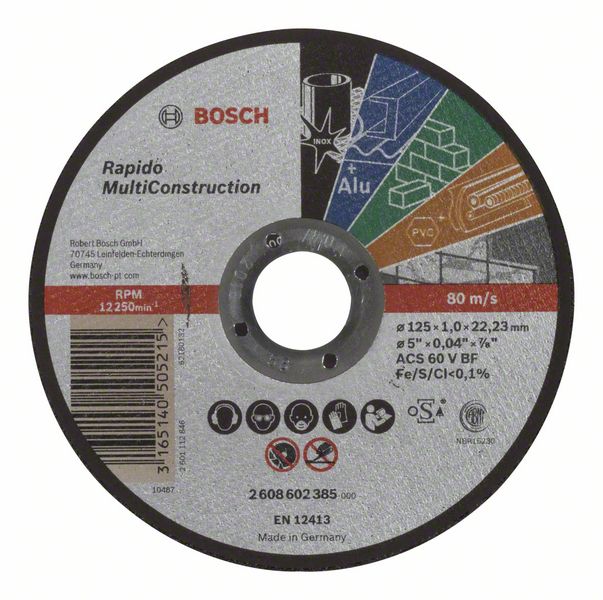 Abrasiv kappeskive Bosch C60 T BF; 125x1 mm
