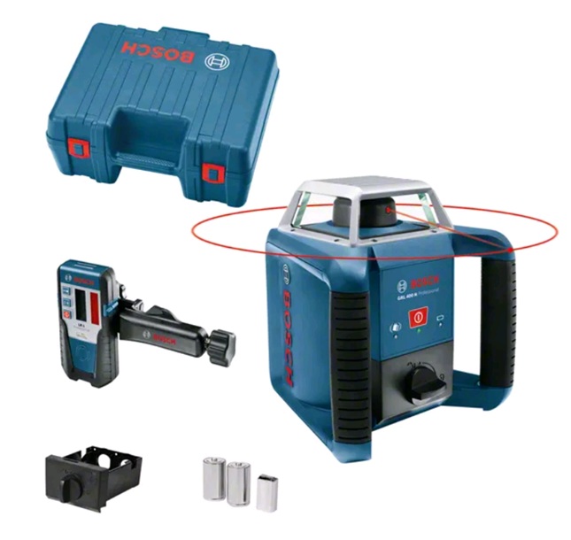 Rotasjonslaser Bosch GRL 400 H + Mottaker LR 1