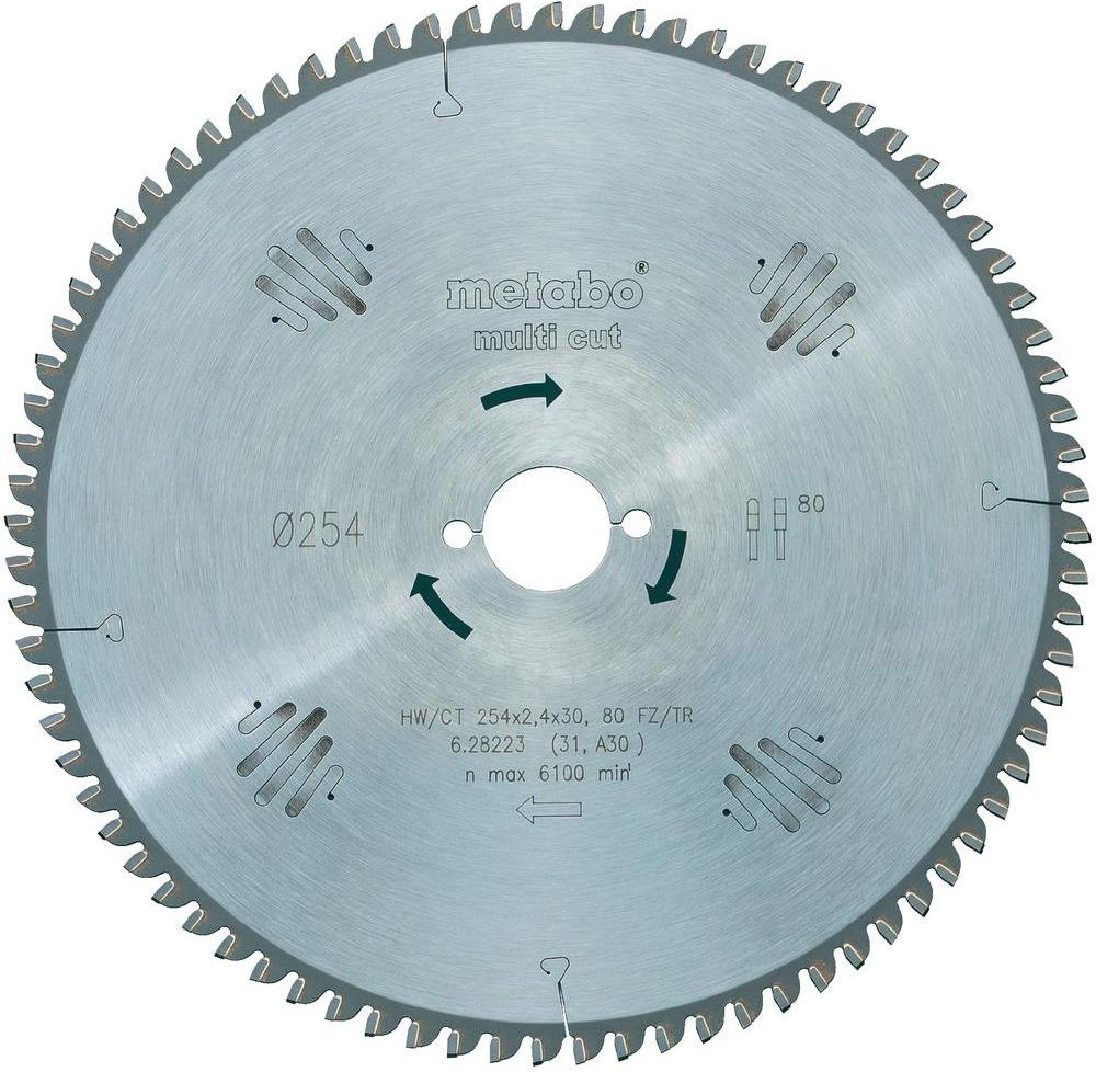 Universal sagblad Metabo; 254x2,4x30,0 mm; Z80; -5°
