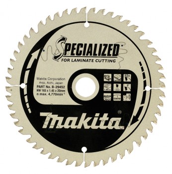Sagblad for laminat Makita; 165x1,45x20,0 mm; Z52; 5°