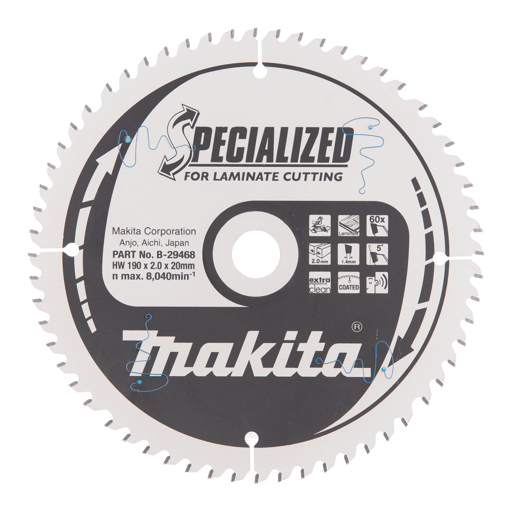 Sagblad for laminat Makita; 190x2x20,0 mm; Z60; 5°