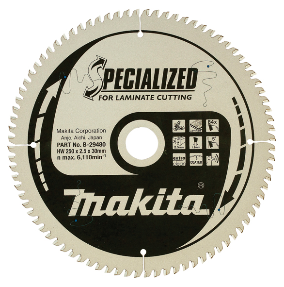 Sagblad for laminat Makita; 250x2,5x30,0 mm; Z84; 5°