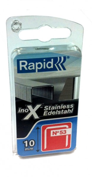 Stifter Rapid; 11,4x10 mm; 1080 stk; type 53; rustfritt stål
