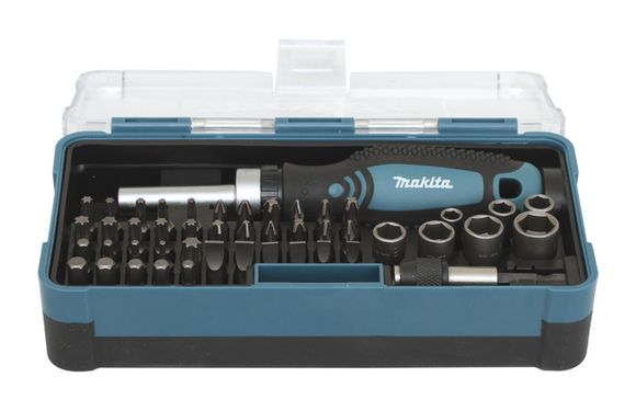 Skrutrekkersett Makita; 47 stk. + skrutrekker