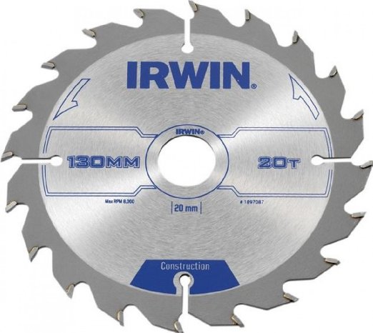 Sagblad for tre Irwin; 130x2,5x20,0 mm; Z20