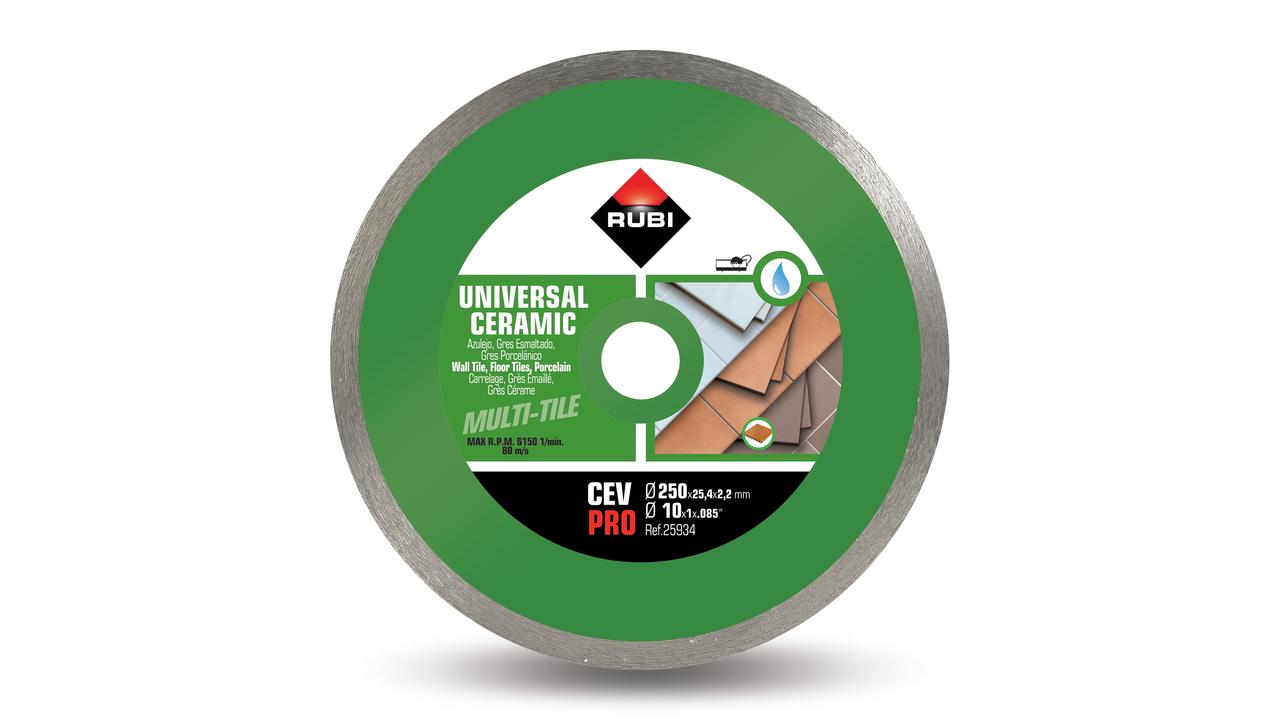 Diamantkappskive til våtskjæring Rubi CEV 250 PRO; 250 mm