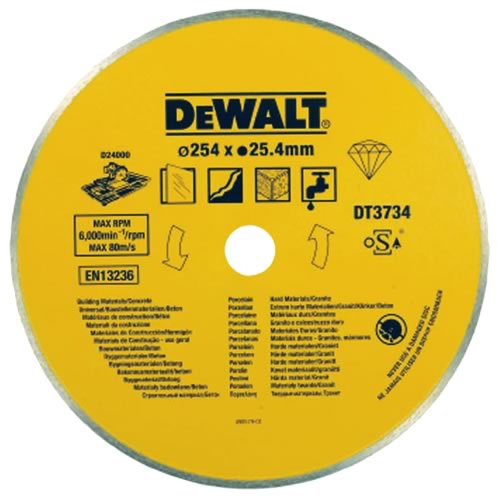 Diamantkappskive til våtskjæring DeWalt DT3734; Ø254