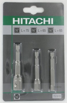Adaptersett 1/4'' Hitachi; 3 stk
